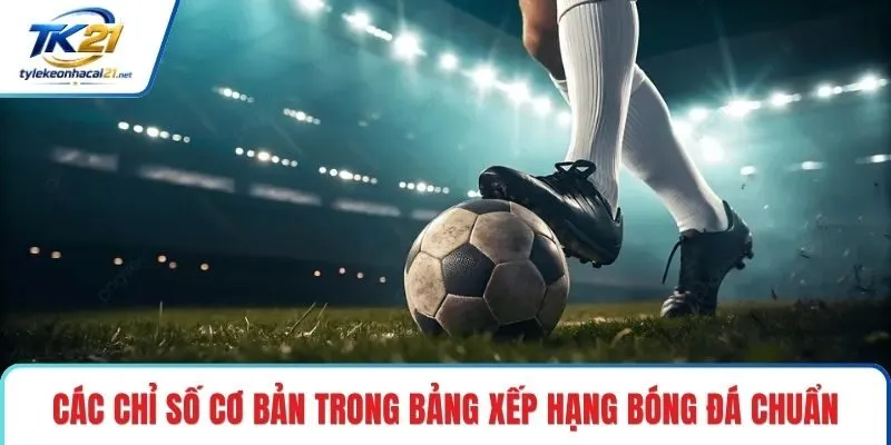 Các chỉ số cơ bản trong bảng xếp hạng bóng đá chuẩn